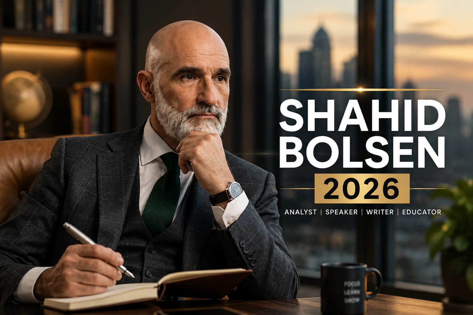 Shahid Bolsen speaking during a public discussion on politics.